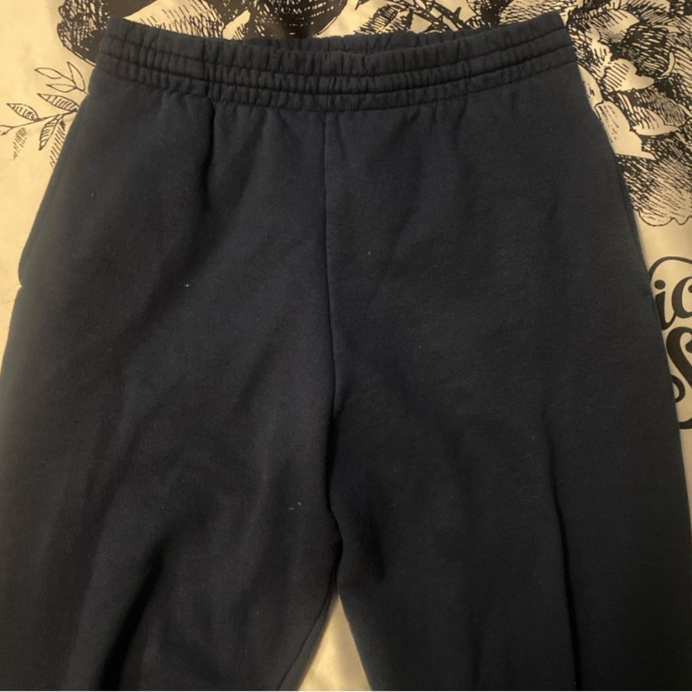 navy blue wide leg fruit of the loom sweatpants